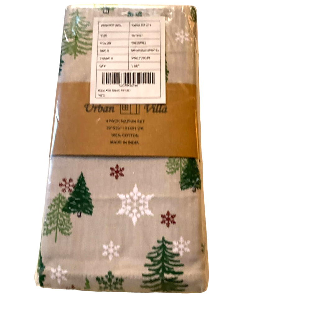 Urban Villa Holiday 4/PK Napkin Set New in Package